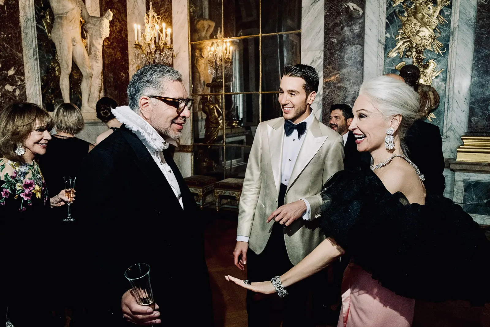 Ceron, Lucas Somoza, Becca Cason Thrash  at the Friends of Versailles soirée (Photo by Catalin Vutcariov)