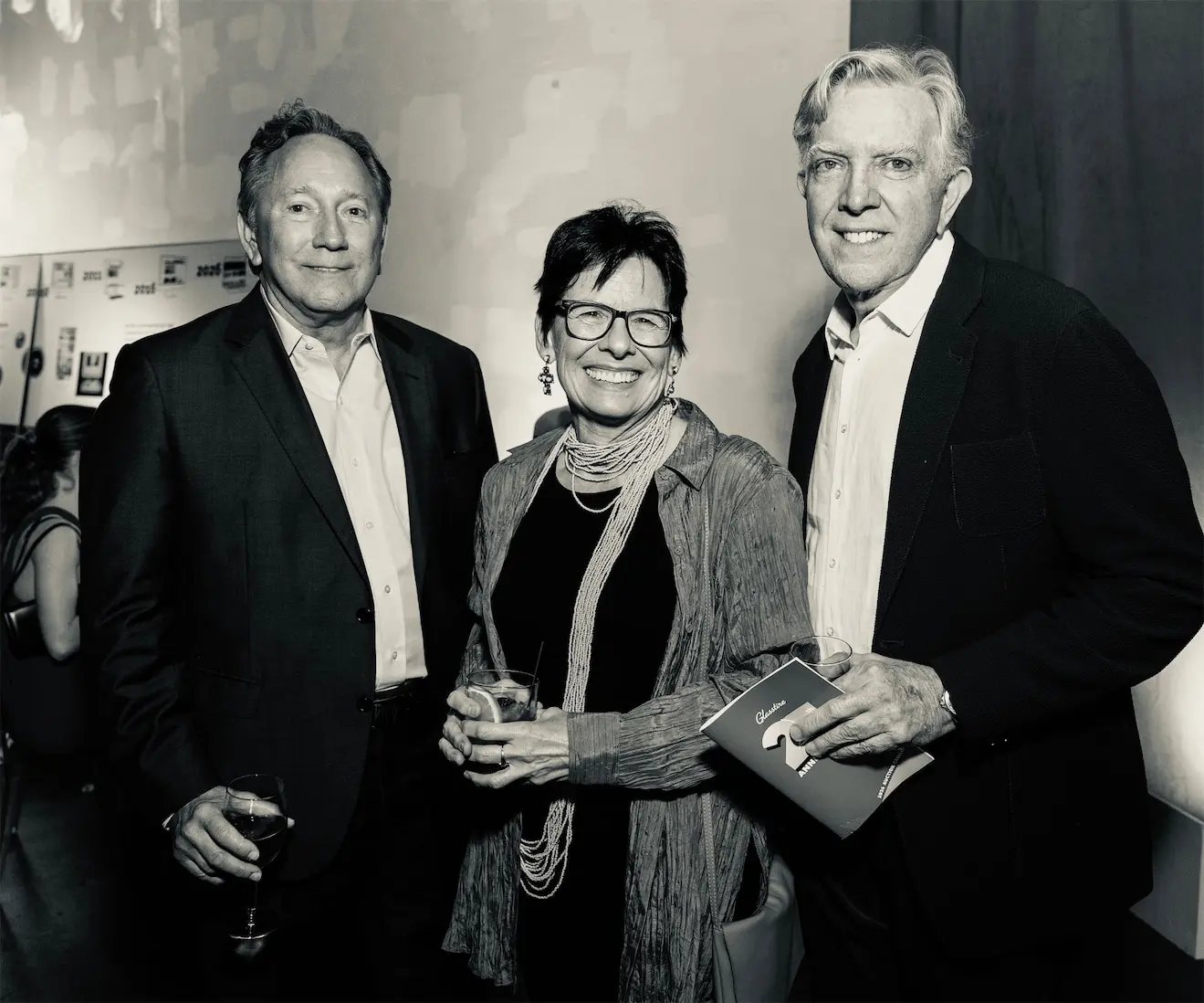Tim Hurst, Sheryl Kolasinski, Jay Shinn at Glasstire 25th Anniversary Party & Auction (Photo by Jenny Antill Clifton)