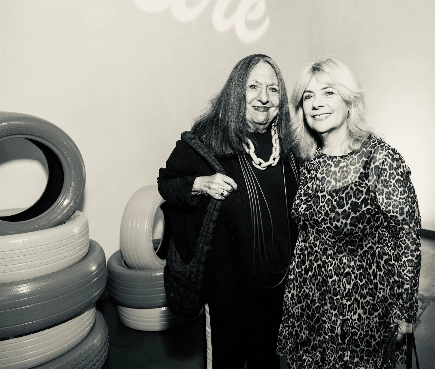 Barbara Davis, Meg Poissant at Glasstire 25th Anniversary Party & Auction (Photo by Jenny Antill Clifton)