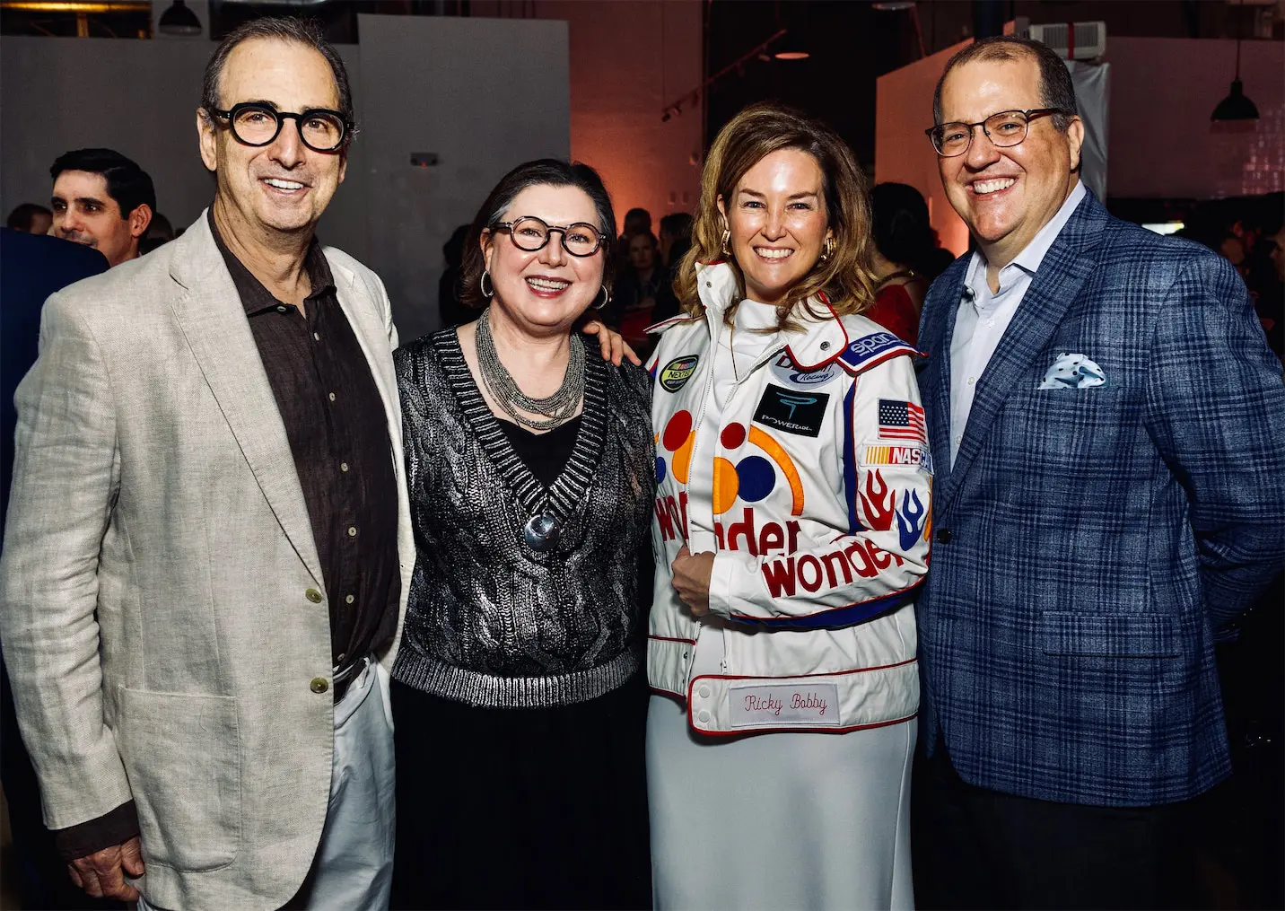 Richard Finger, Shawn Stephens, Nicole Romano, Jim Jordan at Glasstire 25th Anniversary Party & Auction (Photo by Jenny Antill Clifton)