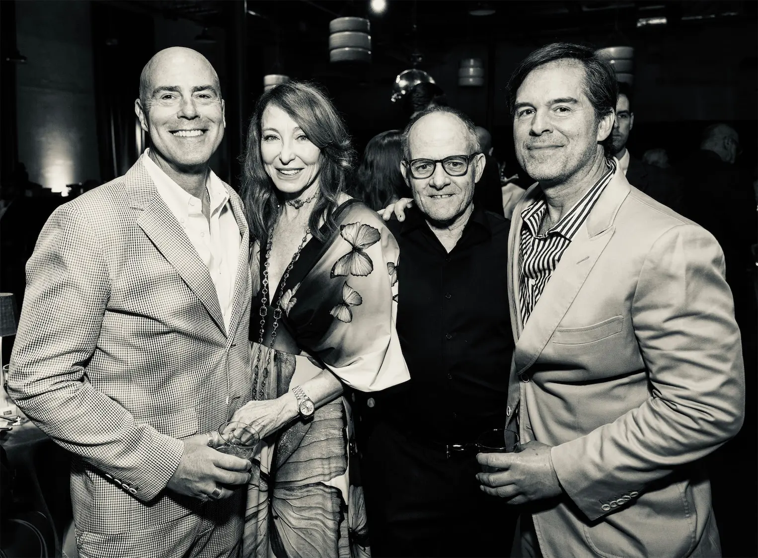 Pepper Paratore, Martha Finger, Aaron Parazette, Michael Landrum at Glasstire 25th Anniversary Party & Auction (Photo by Jenny Antill Clifton)