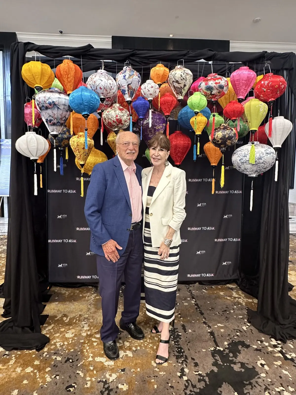Shafik Rifaat & Shelby Hodge at Asia Society Texas' annual 'Runway to Asia' luncheon (Courtesy photo)