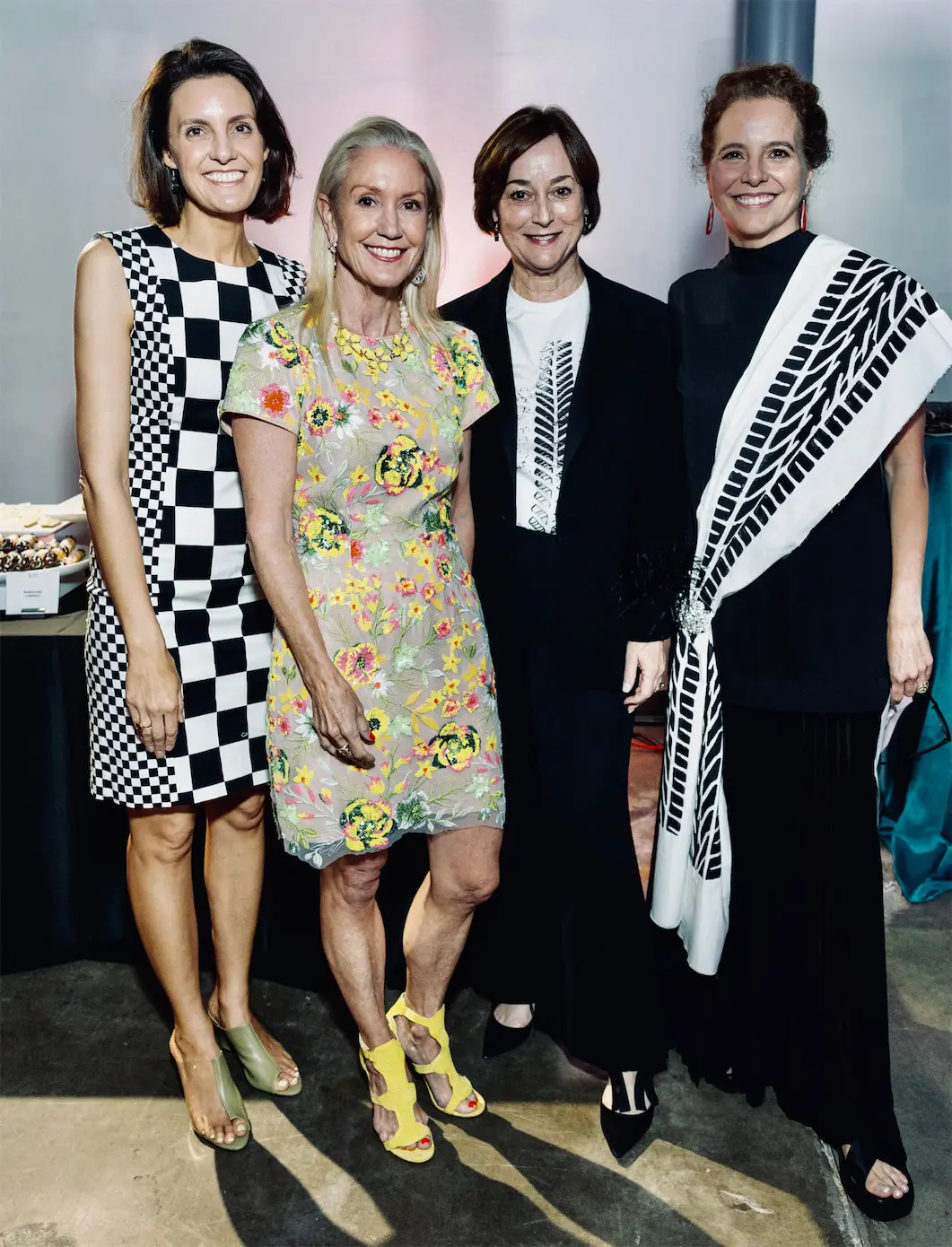 Chair Julia Stallcup, honorary chair Marita Fairbanks, chair Leigh Smith, honoree Rainey Knudson at Glasstire 25th Anniversary Party & Auction (Photo by Jenny Antill Clifton)