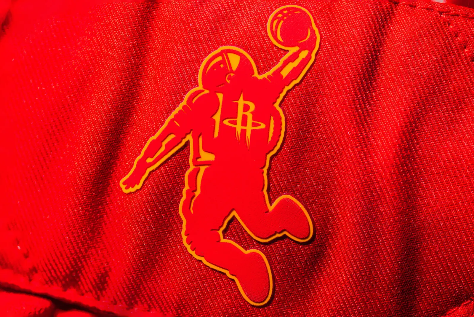The Dunkstornaut is prominent and finally official in the Houston Rockets' new uniforms.