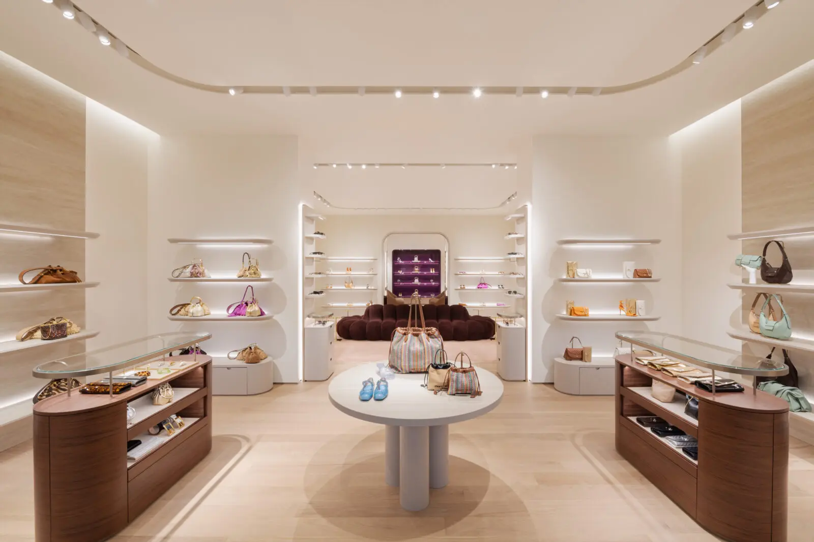Interior of the new Jimmy Choo at NorthPark Center, inspired by its New York City Madison Avenue boutique