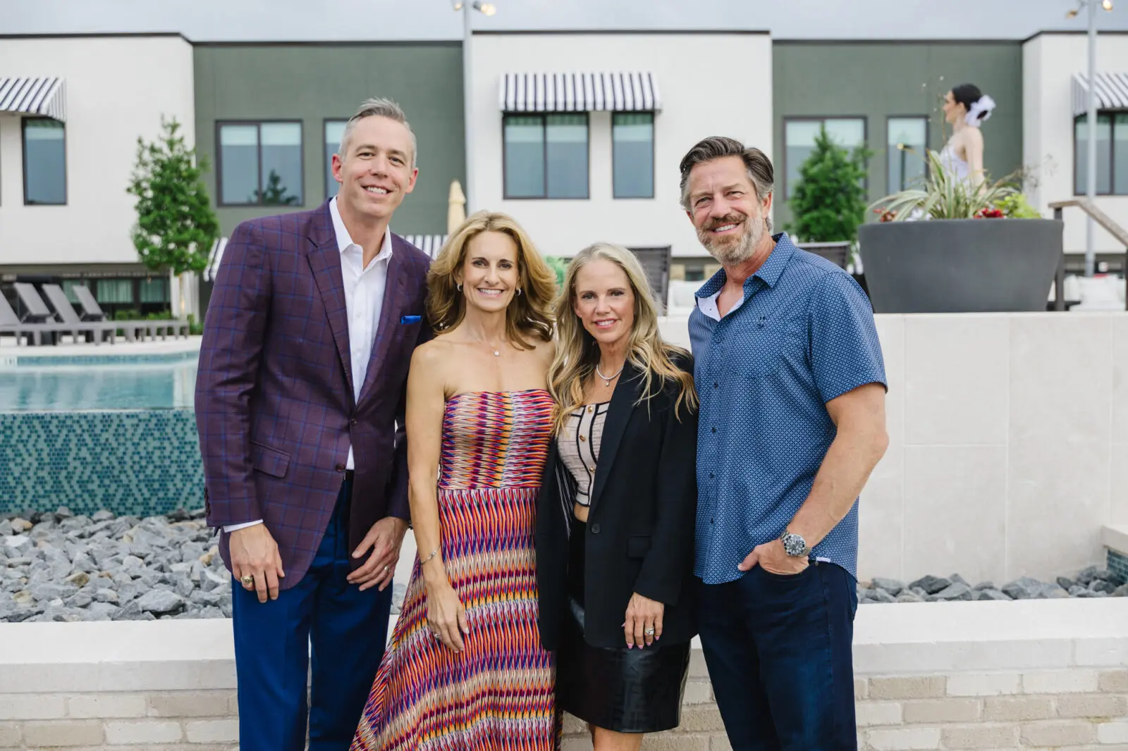 Howard Hughes' Jim Carman, Chantele Sinnott, Carla and David Hilbig on the pool deck. (Photo by Johnny Than)