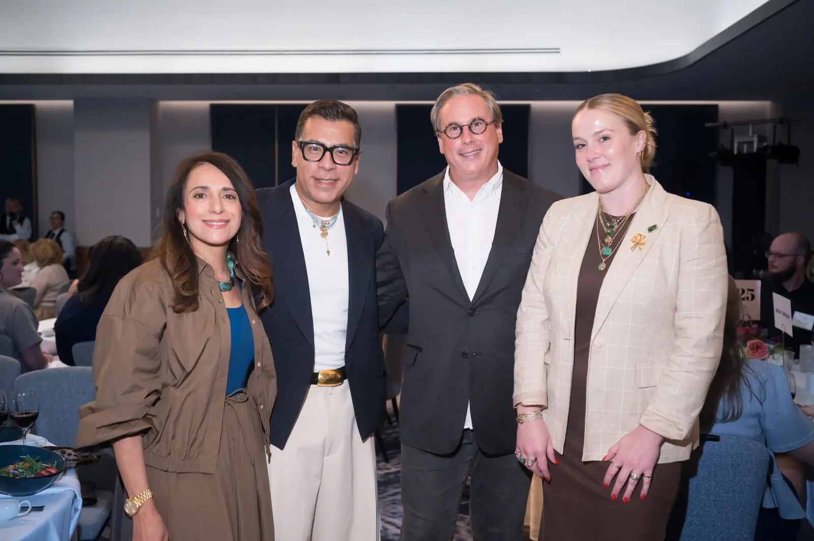 Morgan Shin, Jay Landa, Daniel Turner, Becca Wright at Dress for Success Houston's PowHER Hour dinner fundraiser (Photo by Daniel Ortiz)
