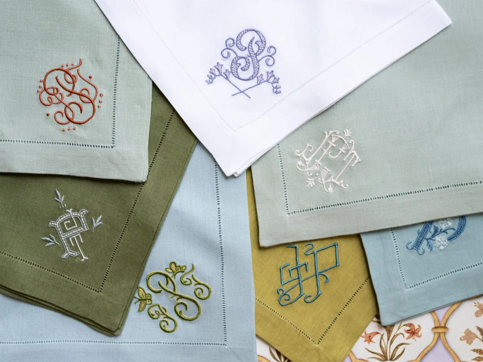 Monogrammed napkins (Photo by The Browns)