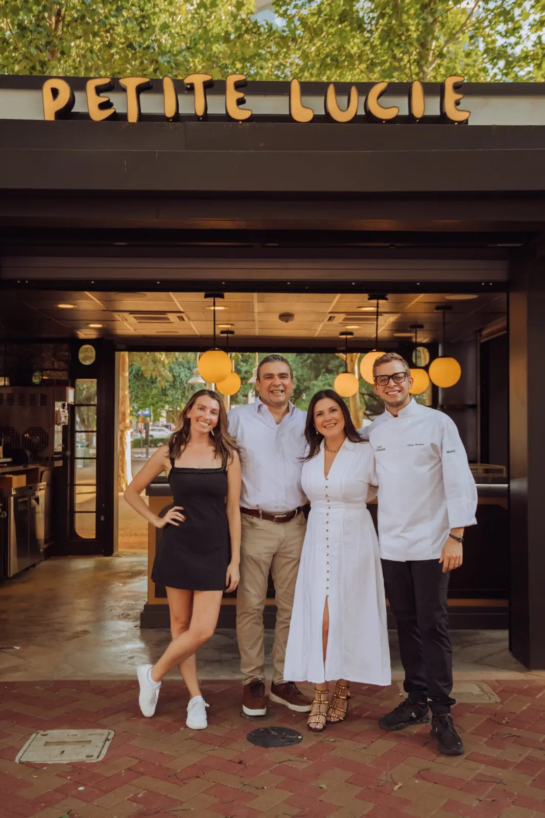 Petit Lucie's capable team from left to right: Quincey Huerter, Jaime de Leon, Sahira Malherbe, and Omar Pereney.   (Photo by Mariela Callaway)