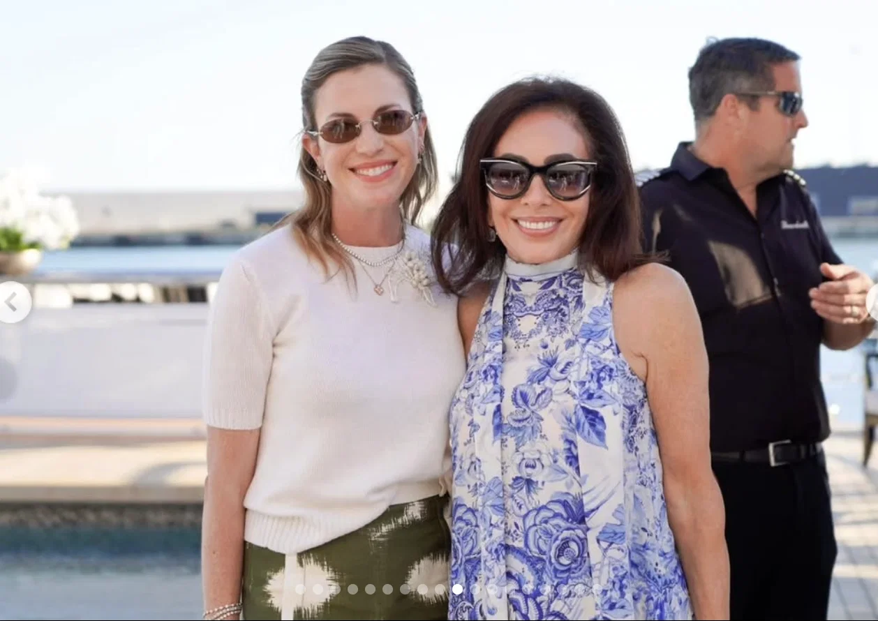 Lauren Fertitta and a guest aboard her husband Ambassador Tilman Fertitta's Boardwalk (Instagram photo)