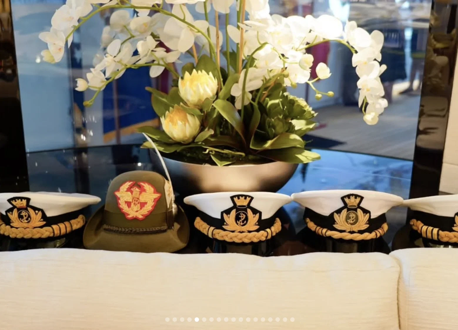 Official regalia of the VIP guests joining the party aboard Ambassador Tilman Fertitta's super-yacht Boardwalk (Instagram photo)