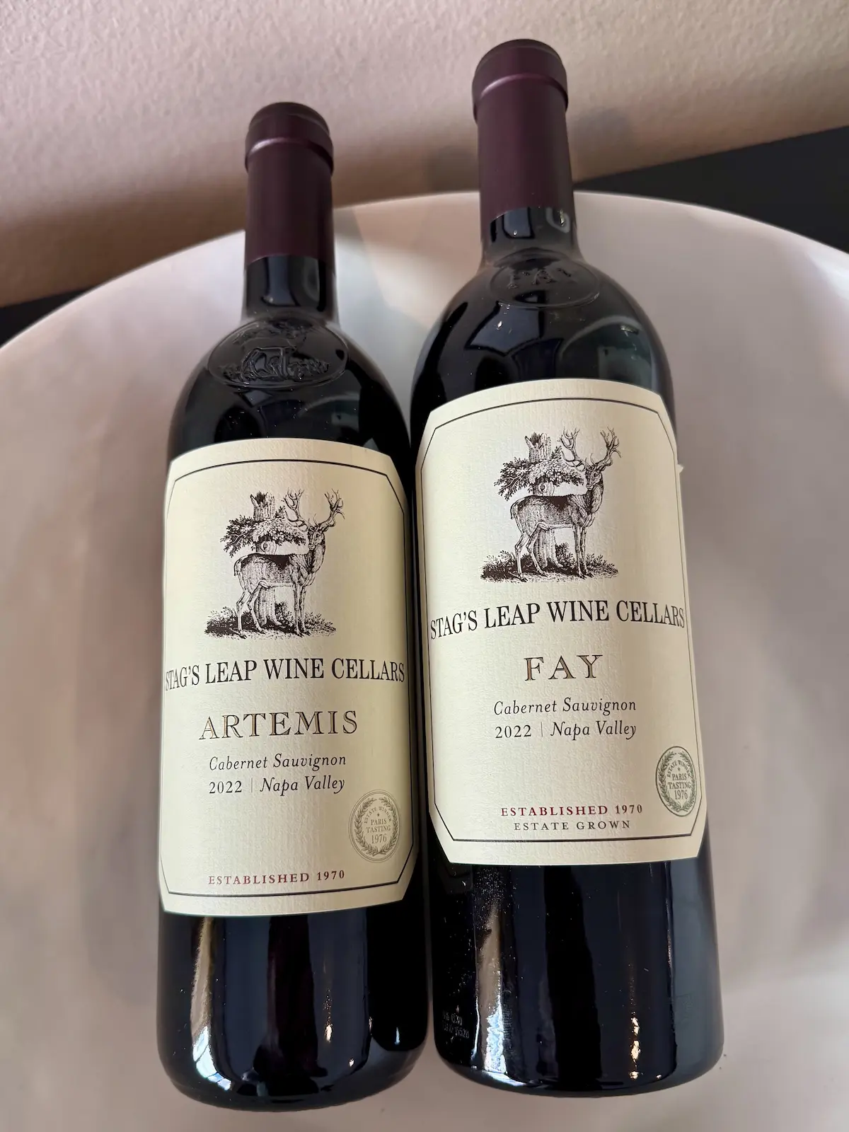 Two bottles from Stag's Leap Wine Cellars.