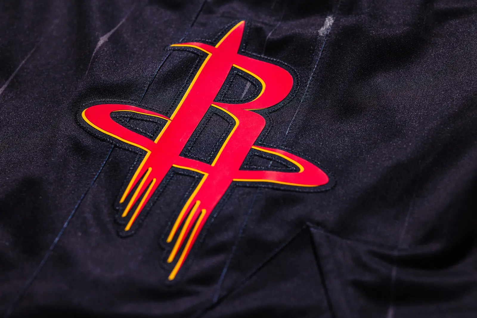 The Houston Rockets' R logo is highlighted in a space way on the new uniforms.