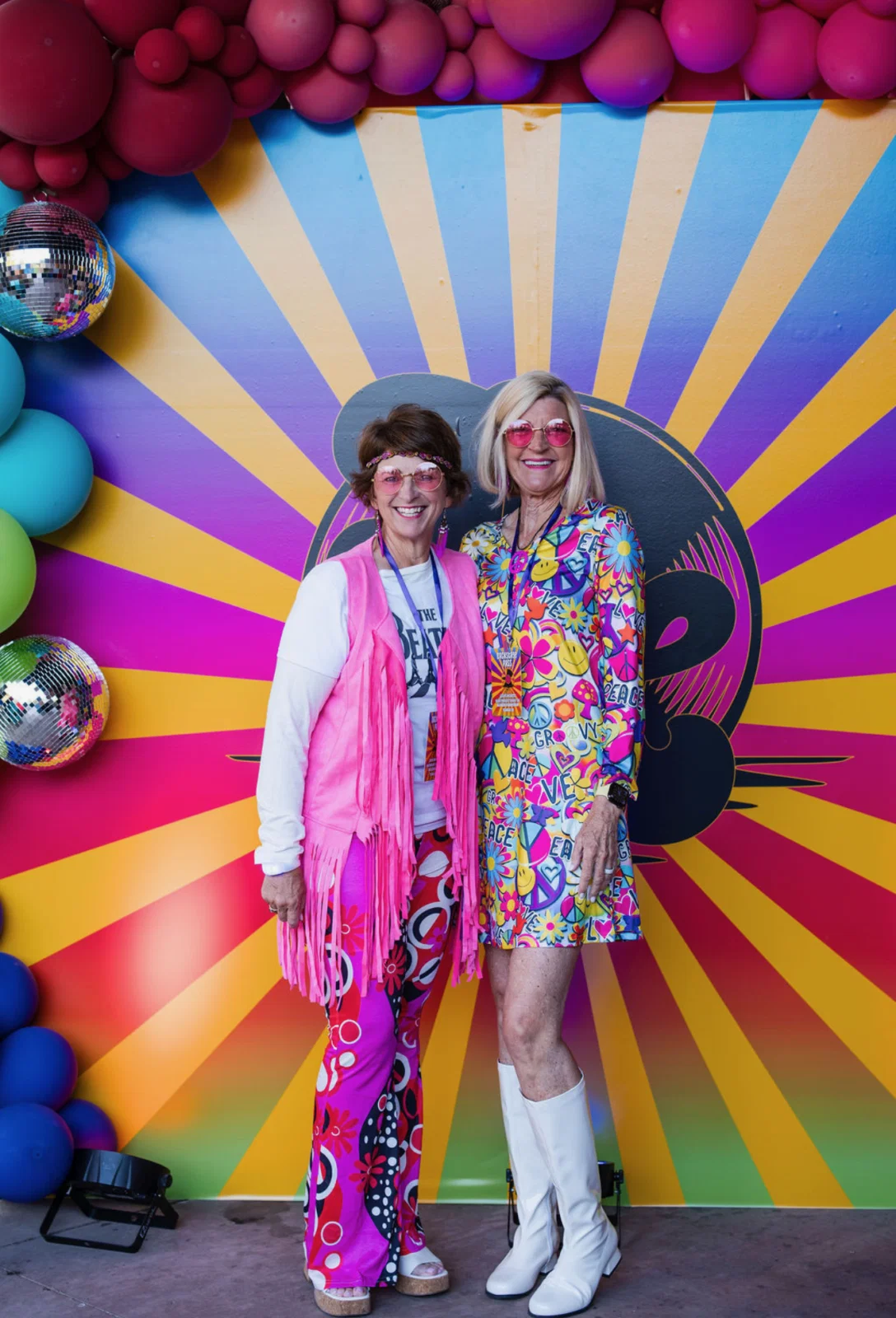 Alli Jarrett, Karin Farquhar at the rock concert-themed birthday party. (Photo by Sparkle Photography)