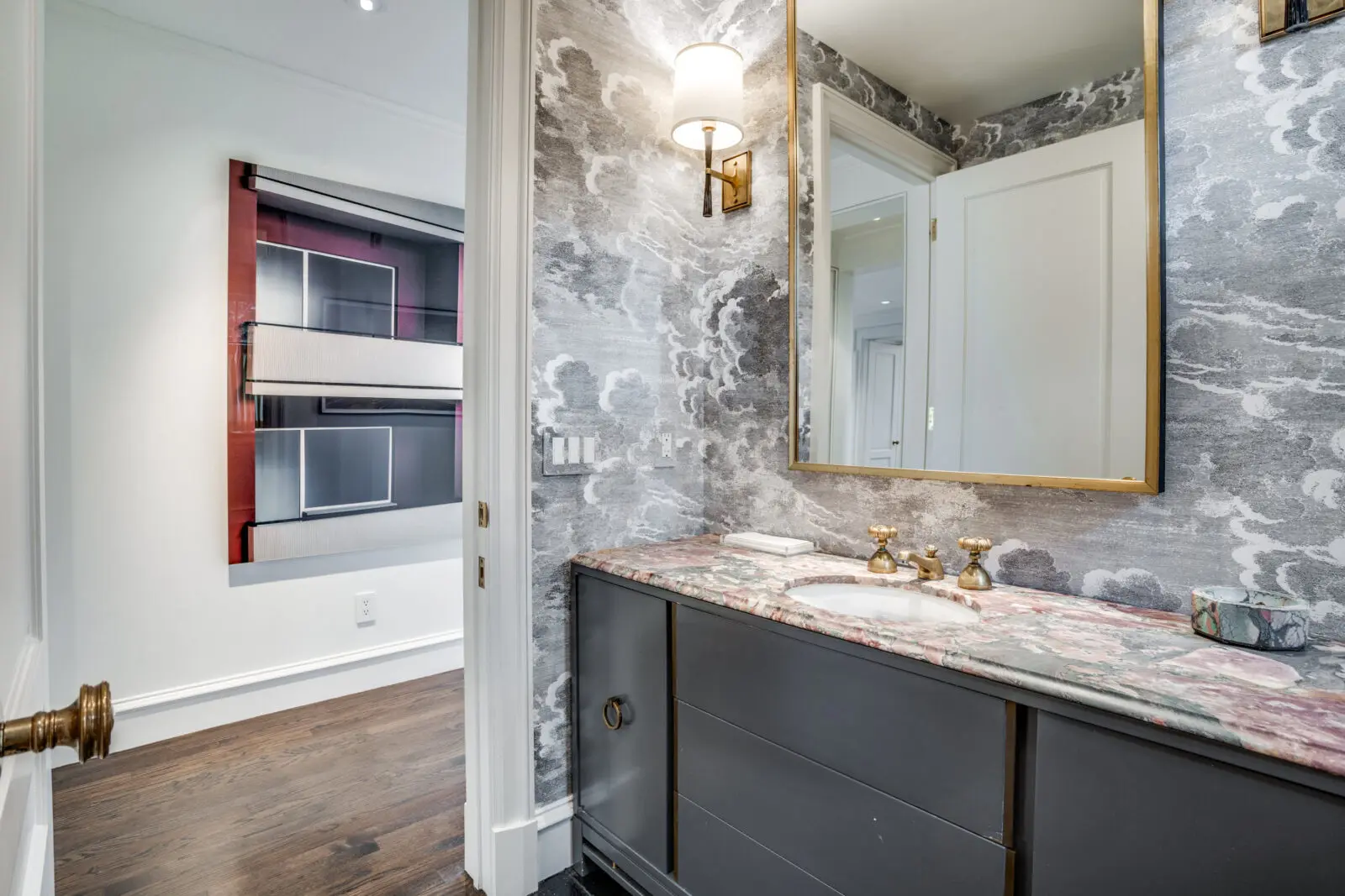 A powder room off the entry (Photo by Allie Beth Allman & Associates)