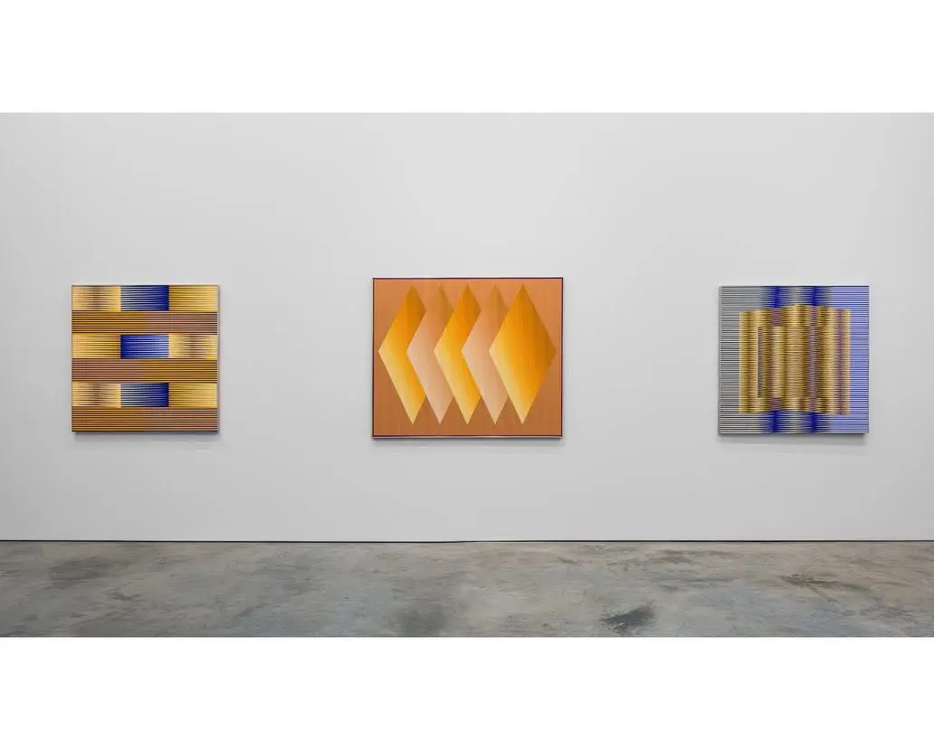 An installation view of "Carlos Cruz-Diez and Julian Stanczak: A Difference in Tone — Two Investigations of Color," 2026, at Sicardi | Ayers | Bacino (Photo by Francisco Ramos. Courtesy Sicardi | Ayers | Bacino)