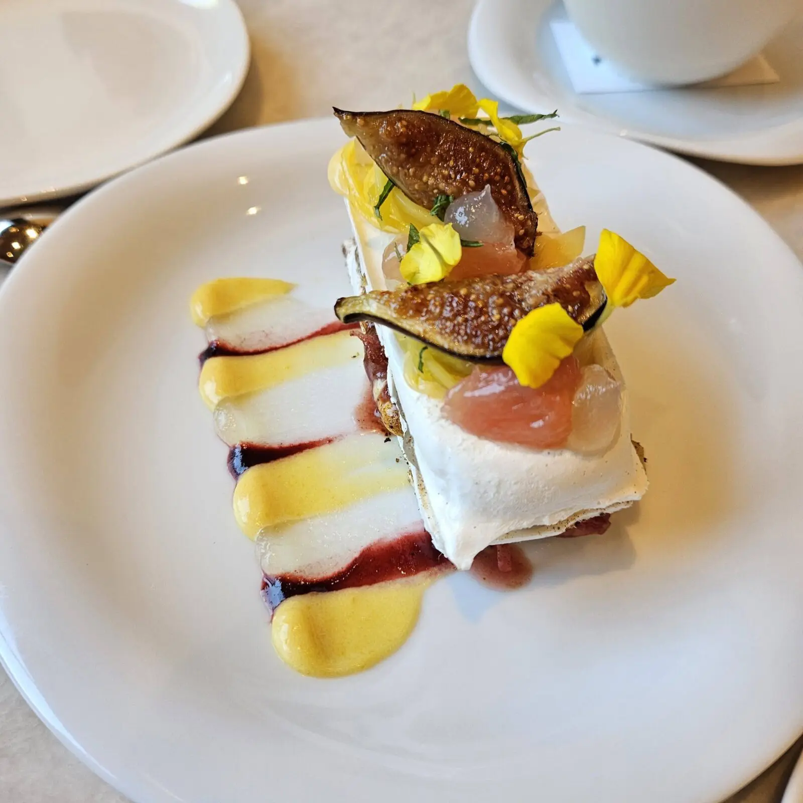 One of Café Mirador's desserts showcases Chef Manny Gutierrez's subtle Latin influences with a crisp tamarind garnish. (Courtesy)