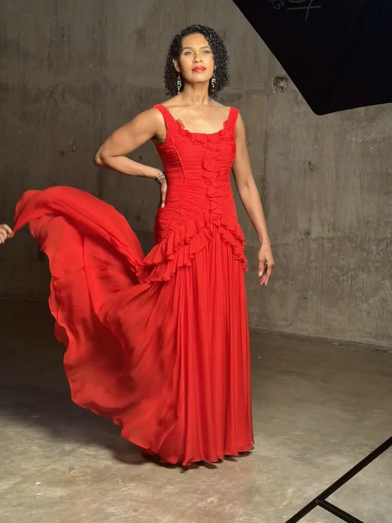 First time Houston Best Dressed honoree Erica Littlejohn Burnette wears Carolina Herrera