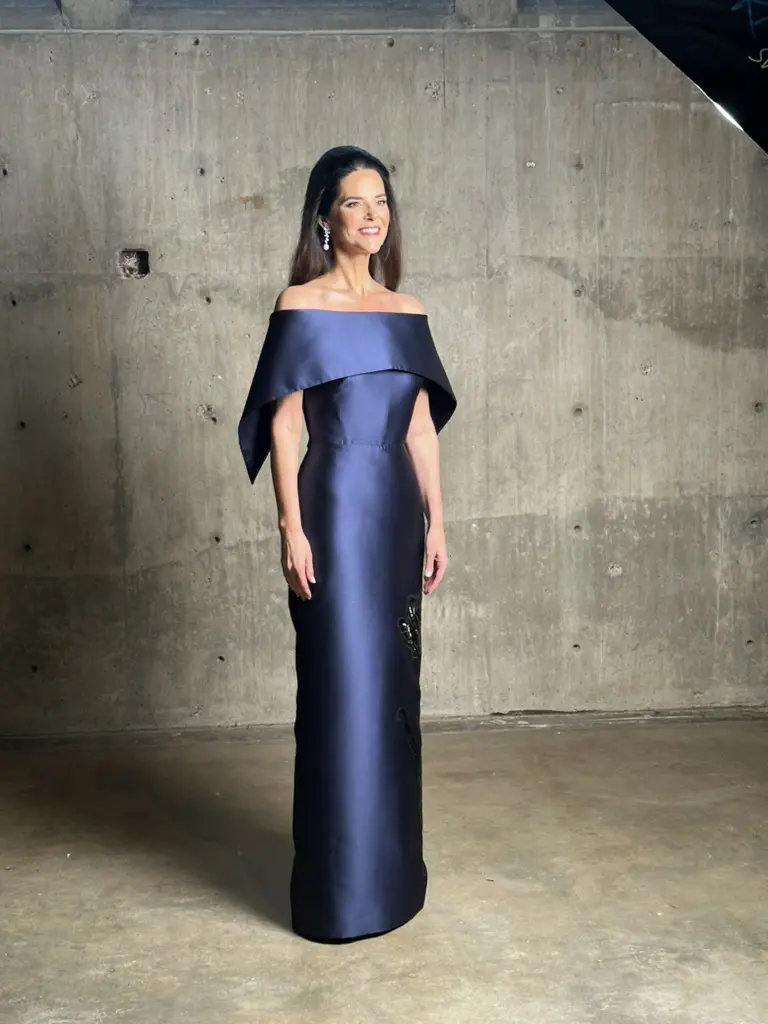 Second time Best Dressed honoree Ann Ayre chose a gown by Erdem for the photo shoot at Contemporary Arts Museum, Houston. 