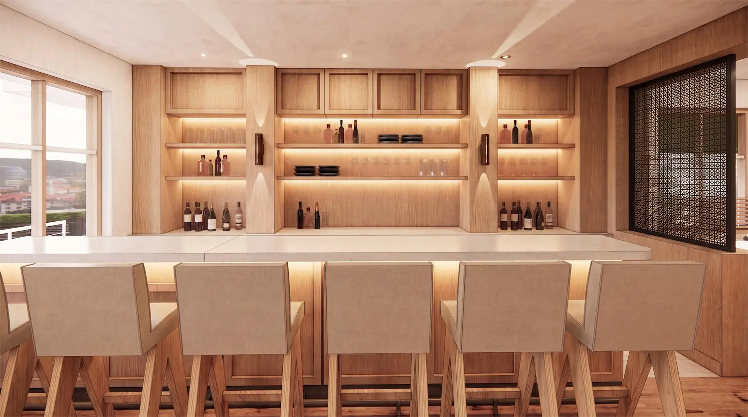 At Masía, the kitchen will be led by Spanish chef Lenin Busquet, who formerly worked as Head Chef of Annua in Spain. (Rendering courtesy of Gensler)