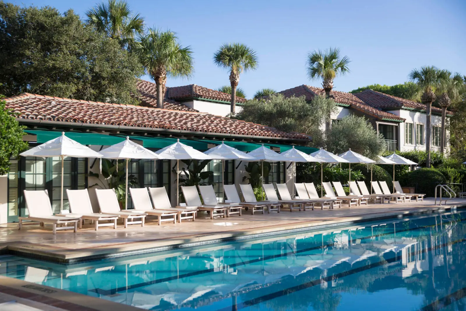 In addition to a family pool and bridge pool with a 20' waterslide, Sea Island offers an adult-only pool. (Photo by Sea Island)