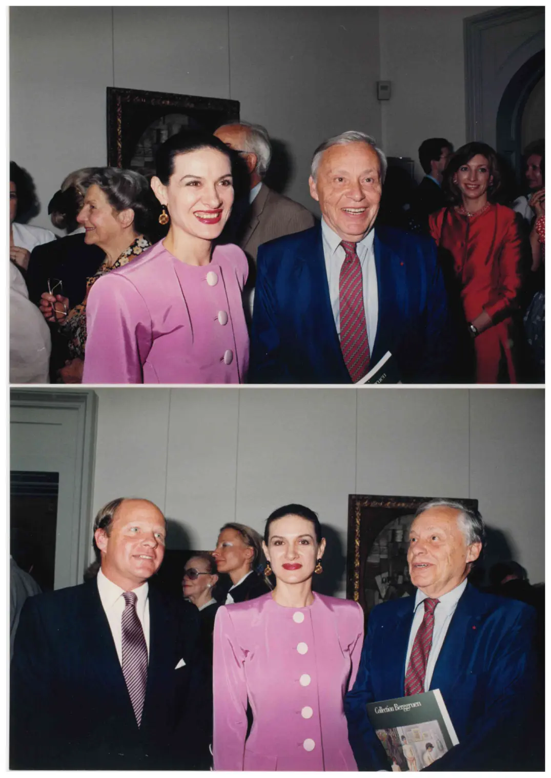 Exhibition opening of the Berggruen Collection at the Musee d'Art et d'Histoire in Geneva (16 June - 30 October 1988). Heinz Berggruen with Paloma Picasso and John Berggruen. (© Berggruen Archive, Christian Poite)