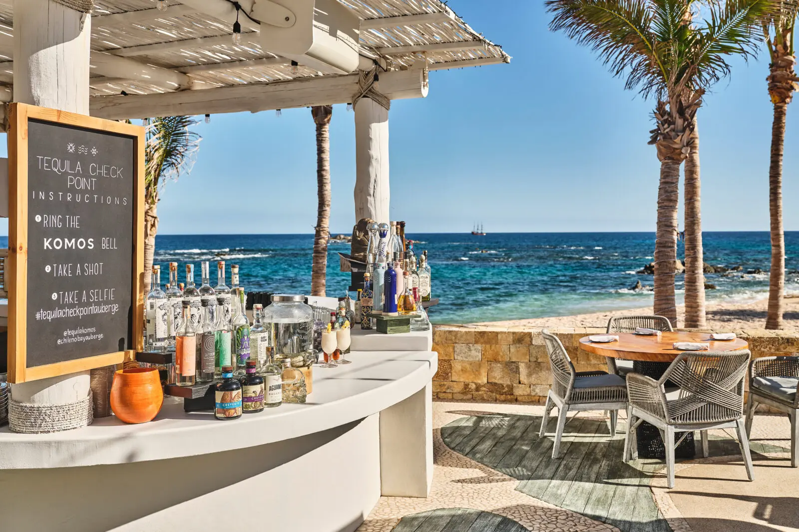 TnT, the resort's lively poolside taco bar, offers a selection of punchy cocktails and vibrant, flavorful tacos in a jubilant, casual setting. (Photo by Chileno Bay Resort & Residences, Auberge Collection)