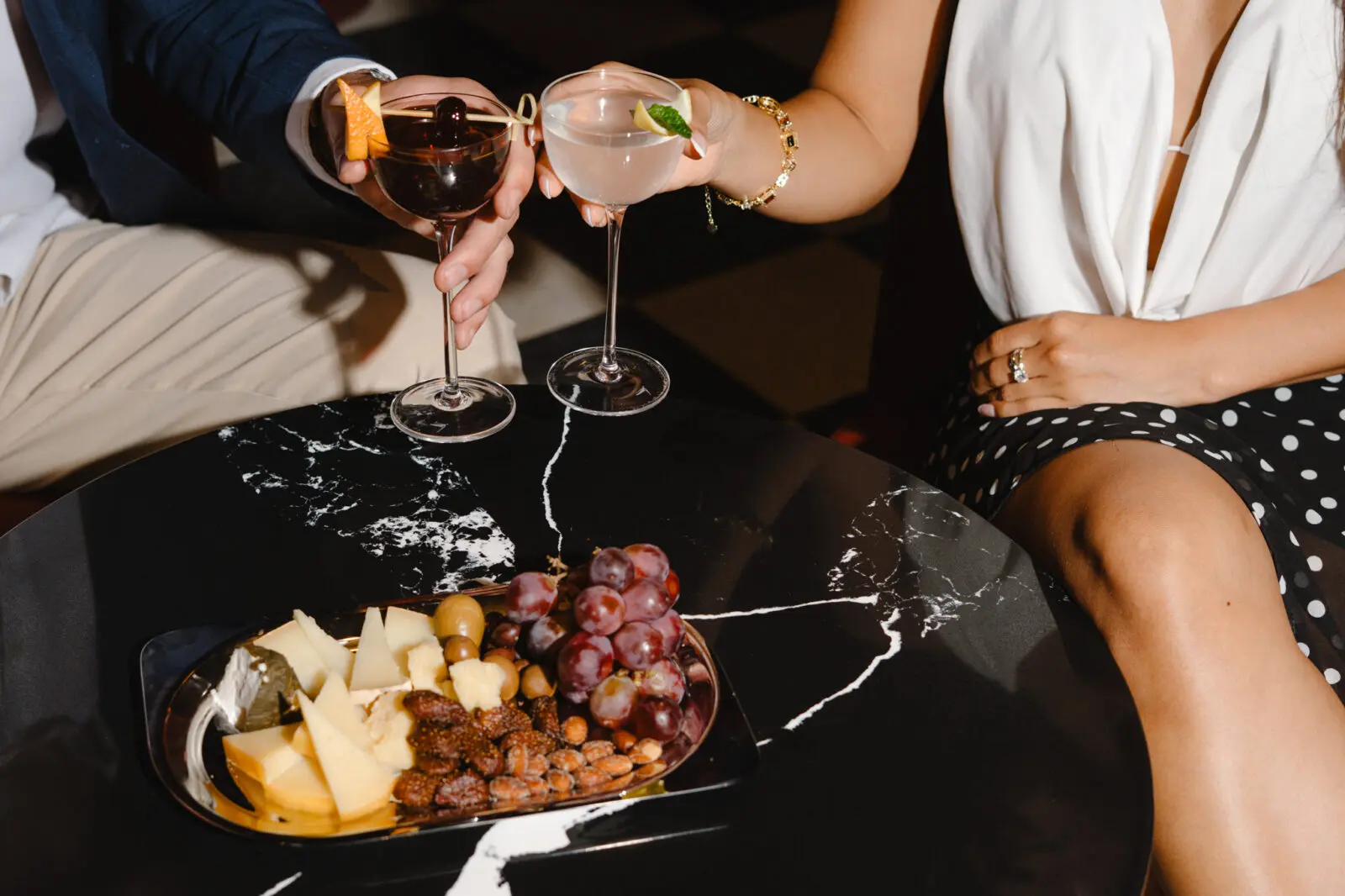 Classic cocktails and a curated cheese board set the scene for an evening at The Vandy inside Caravan Court Hotel. (Courtesy)