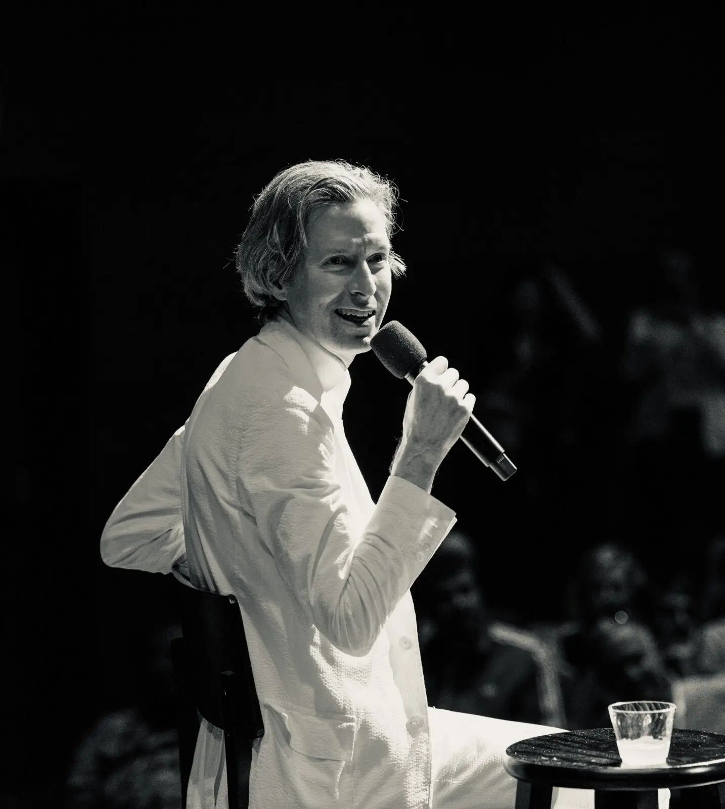 Wes Anderson thanks Houstonians for coming together to protect Garden Oaks Theater during his Homecoming fundraiser organized by Arthouse Houston. (Photo by Alan Nguyen) 