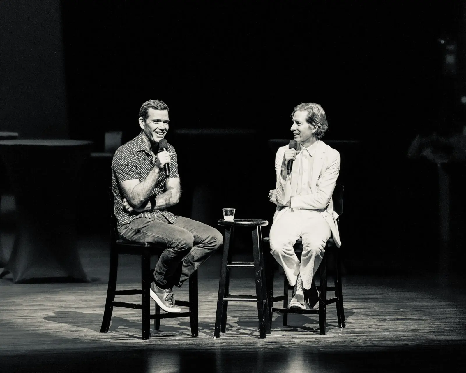 Wes Anderon selected long-time pal Mike Maggart, who's made cameos in a few of his friend's film, as moderator of Wes Anderson Homecoming Soirée. (Photo by Alan Nguyen) 