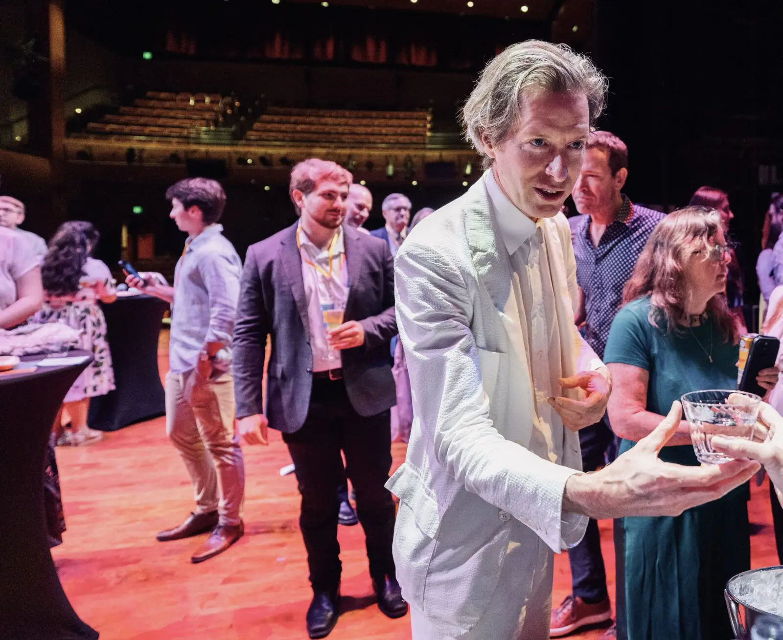 Homecoming guests met Wes Anderson, filling Houston's Zilkha Hall, Hobby Center, for an evening of conversation, film and philanthropy. (Photo by Alan Nguyen)