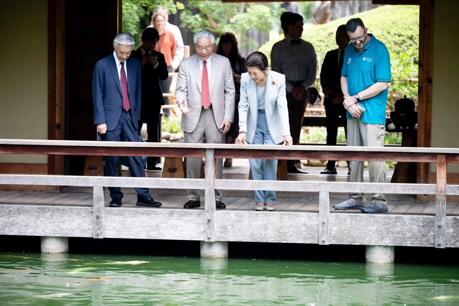 Princess Takamado tours the Fort Worth Japanese Garden during her mid-June visit to Cowtown. (Photograph by Fort Worth Botanic Garden)