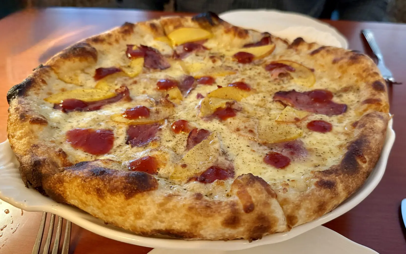 For pizzas at Scilla, you can't go wrong with the Smoked Duck.(Photo by Megan Ziots)