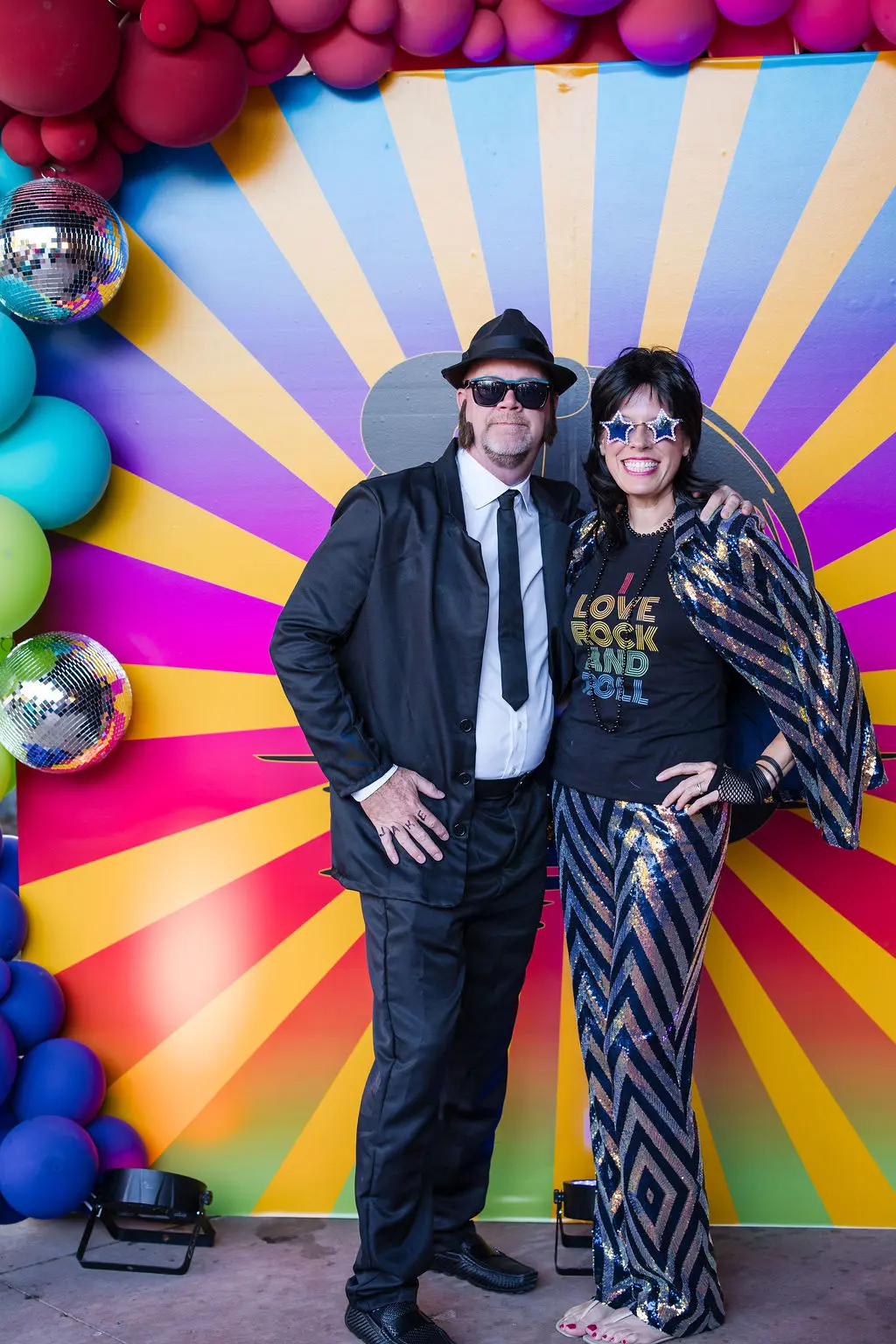 Dan Pickering, Amanda Hughes at Houstonian Jane Howze's rock concert-themed birthday party. (Photo by Sparkle Photography)