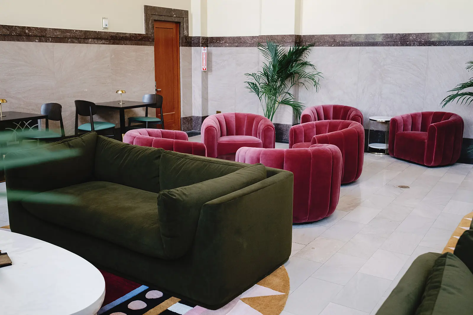 Lavish seating elements add comfort and visual appeal to Station & Vine.  (Photo by Chancee Proctor and Teshorn Jackson )
