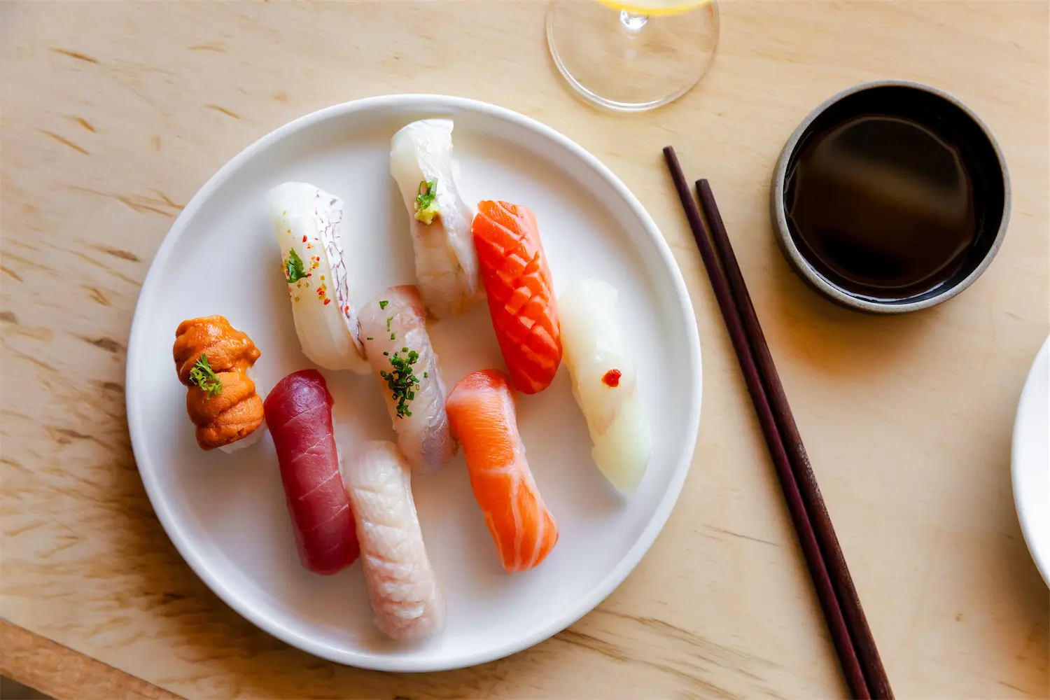 Neighborhood Sushi is a new must-try restaurant in Dallas for its nigiri, handrolls, and unique desserts. (Photo by Justin Cook)