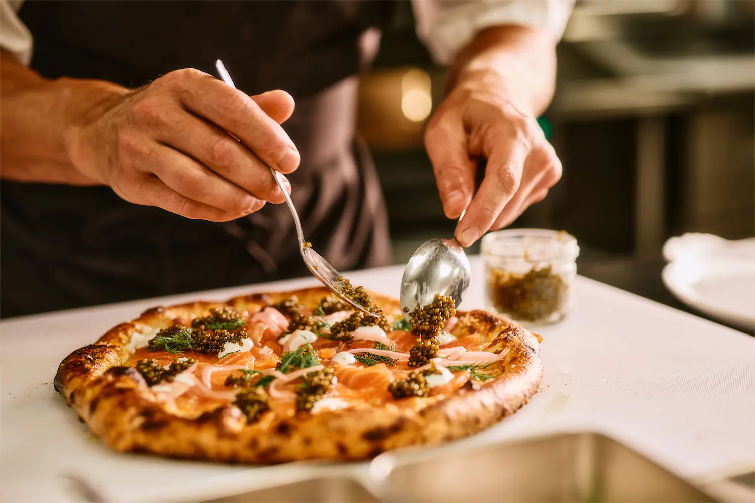 As for the menu at Scilla, it features cicchetti (small snacks), cold & raw, pasta, al forno (baked in an oven), wood-grill, and contorni (side dishes). (Photo by Chase Hall)