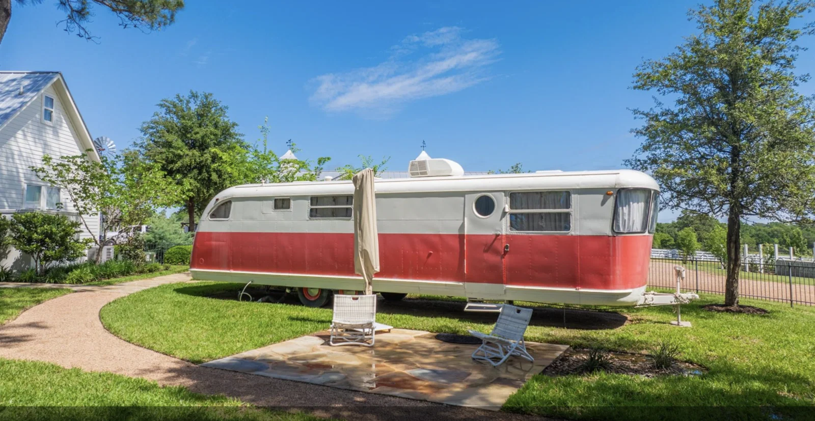 The air conditioned guest camper at Goodthyme Farm features one bedroom and bath with kitchenette, (Photo by Kerry Kirk Photography)