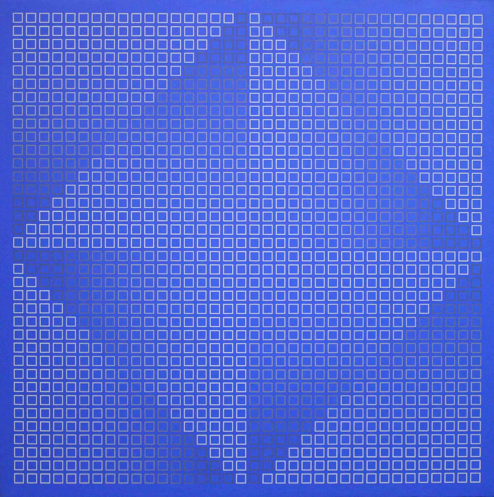 Julian Stanczak, "Blue + Gray," 1981, at Sicardi | Ayers | Bacino (Photo by Francisco Ramos. Courtesy Sicardi | Ayers | Bacino)