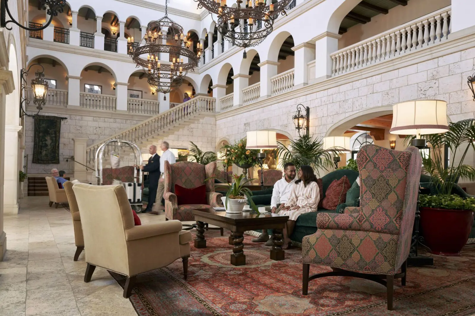 There are plenty of beautiful places to sit and sip at Sea Island, including the lounge at The Cloister. (Photo by Sea Island)