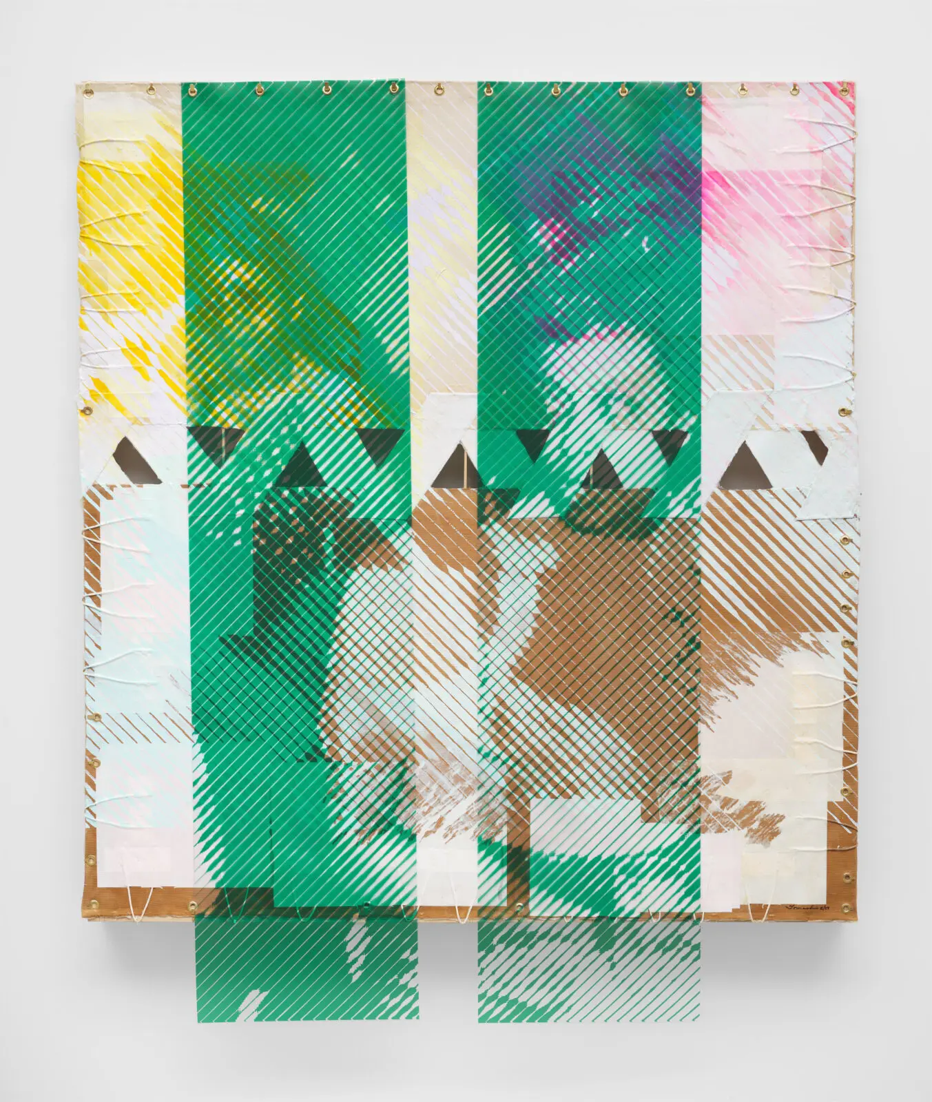 Tomashi Jackson, "The Talking Drum (Drummer singing and playing in Notting Hill 1976/Audience at Club Alabam Central Avenue Los Angeles, 1953)," 2024 (Courtesy the artist and Pilar Corrias)