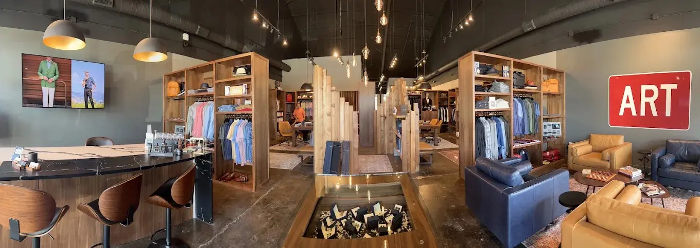 The bespoke clothier offers custom suits, tuxedos, sport coats, shirts, trousers, casual wear, and denim for both men and women.