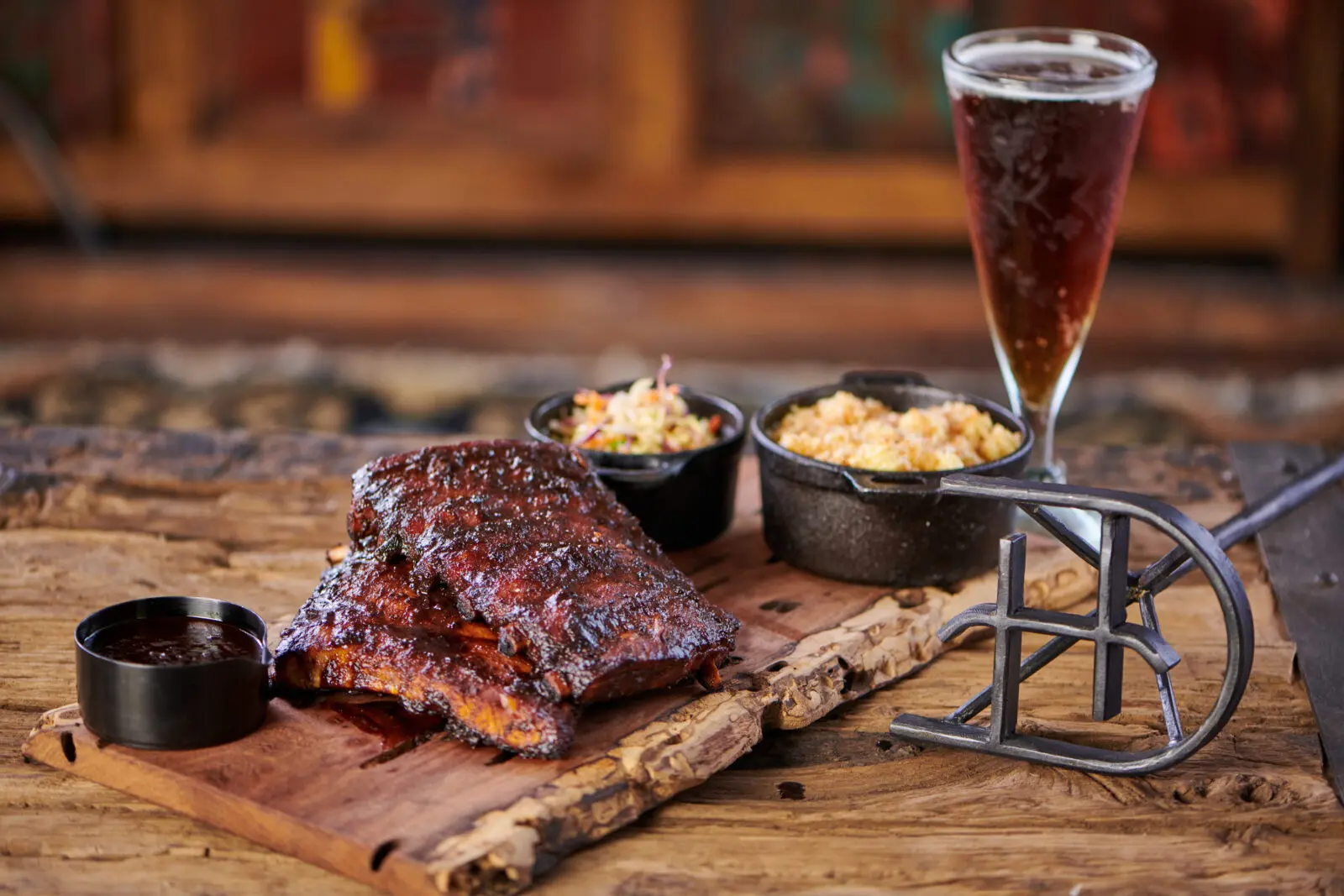 97 West Kitchen & Bar leans into unmistakably Texan flavors, with steaks like its 12-ounce Texas Akaushi New York strip among the restaurant’s most popular dishes. (Photo by Hotel Drover)