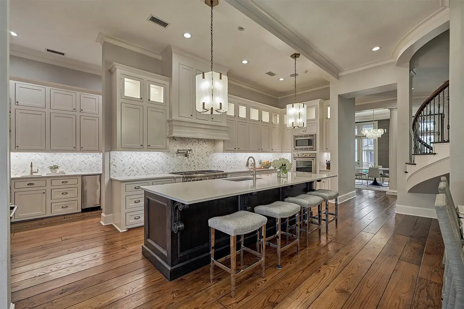 The dreamy kitchen at 22 E Shore Dr is updated and elegant. 