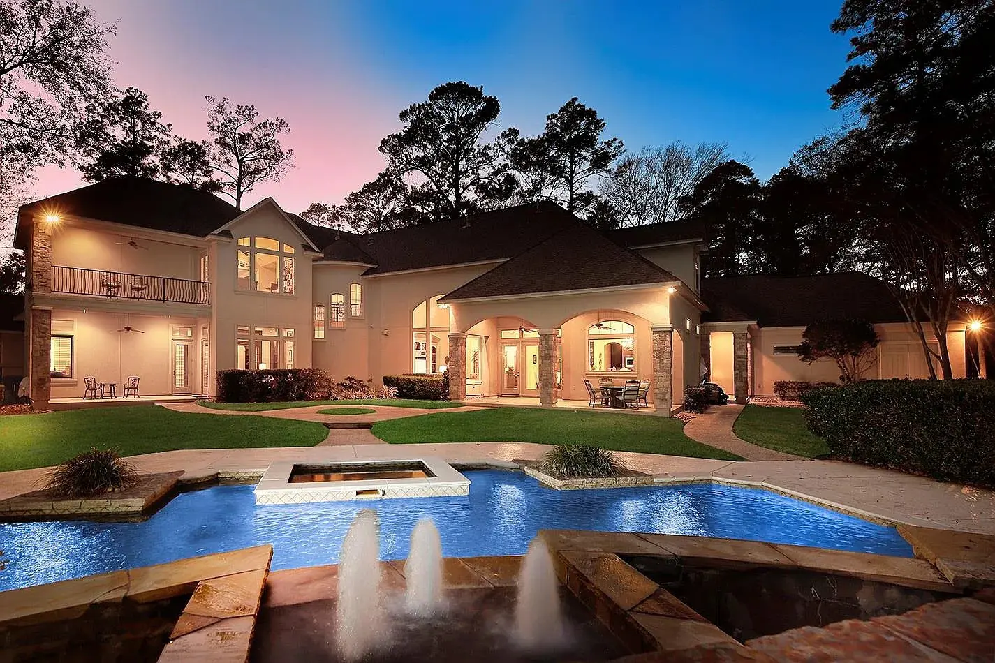 Relax at the outdoor oasis at 32 Palmer Woods Drive.