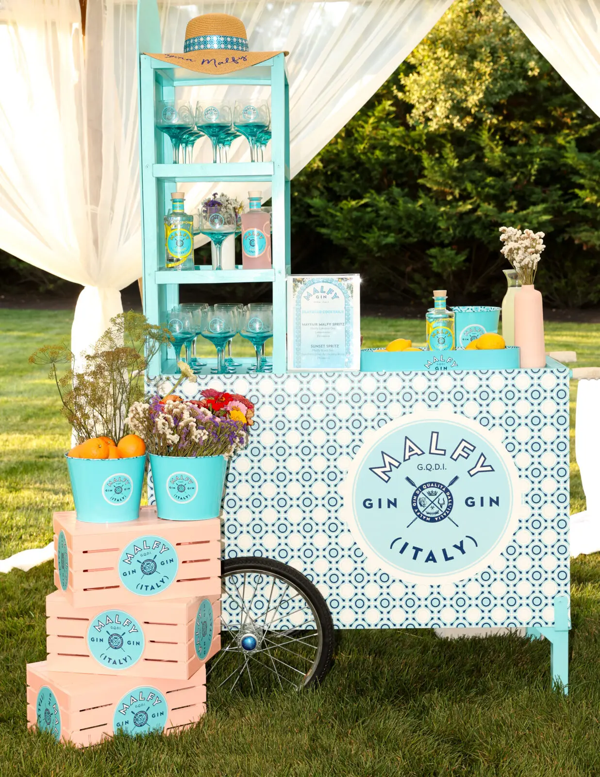 Malfy Gin provides summer coolers at The Studio Mayfair event in the Hamptons (Photo by BFA / Kevin Czopek)