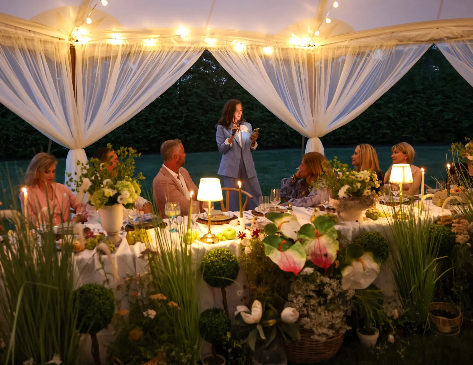 Dinner in The Hamptons introducing Houston's Sterling Dio and The Studio Mayfair to East Coast influencers and notables. (Photo by BFA / Kevin Czopek)