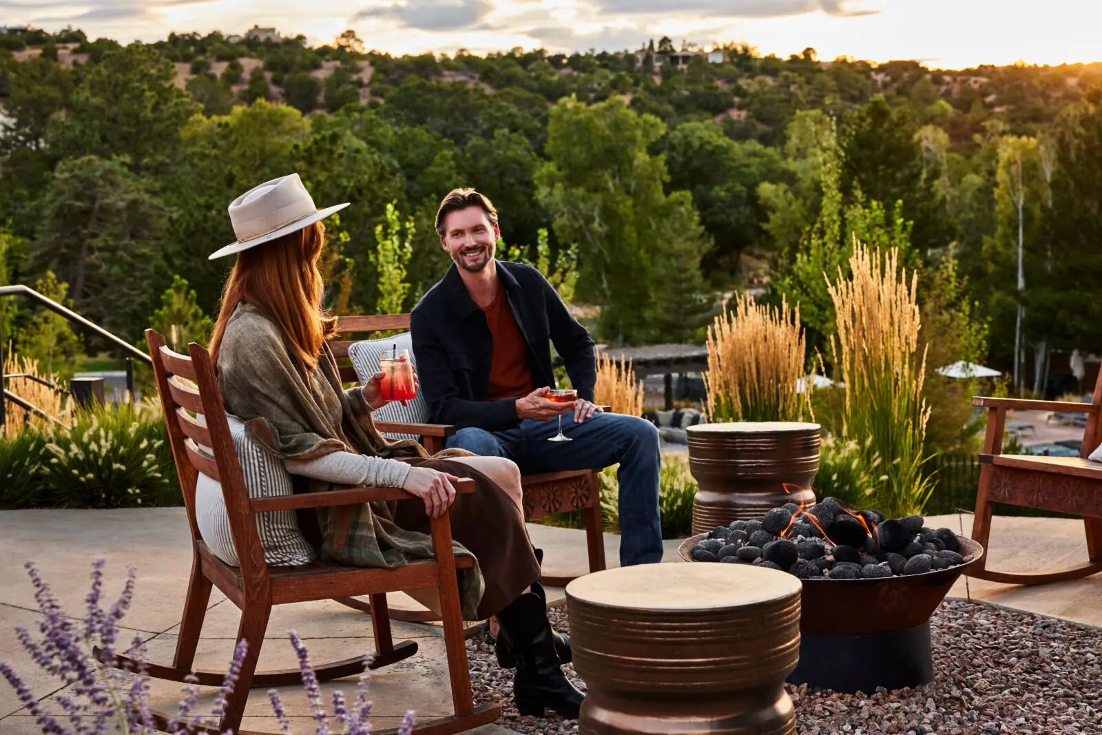 Bishop's Lodge offers an abundance of beautiful spaces to sit outside and enjoy the landscape of Santa Fe. (Photo by Auberge Collection)