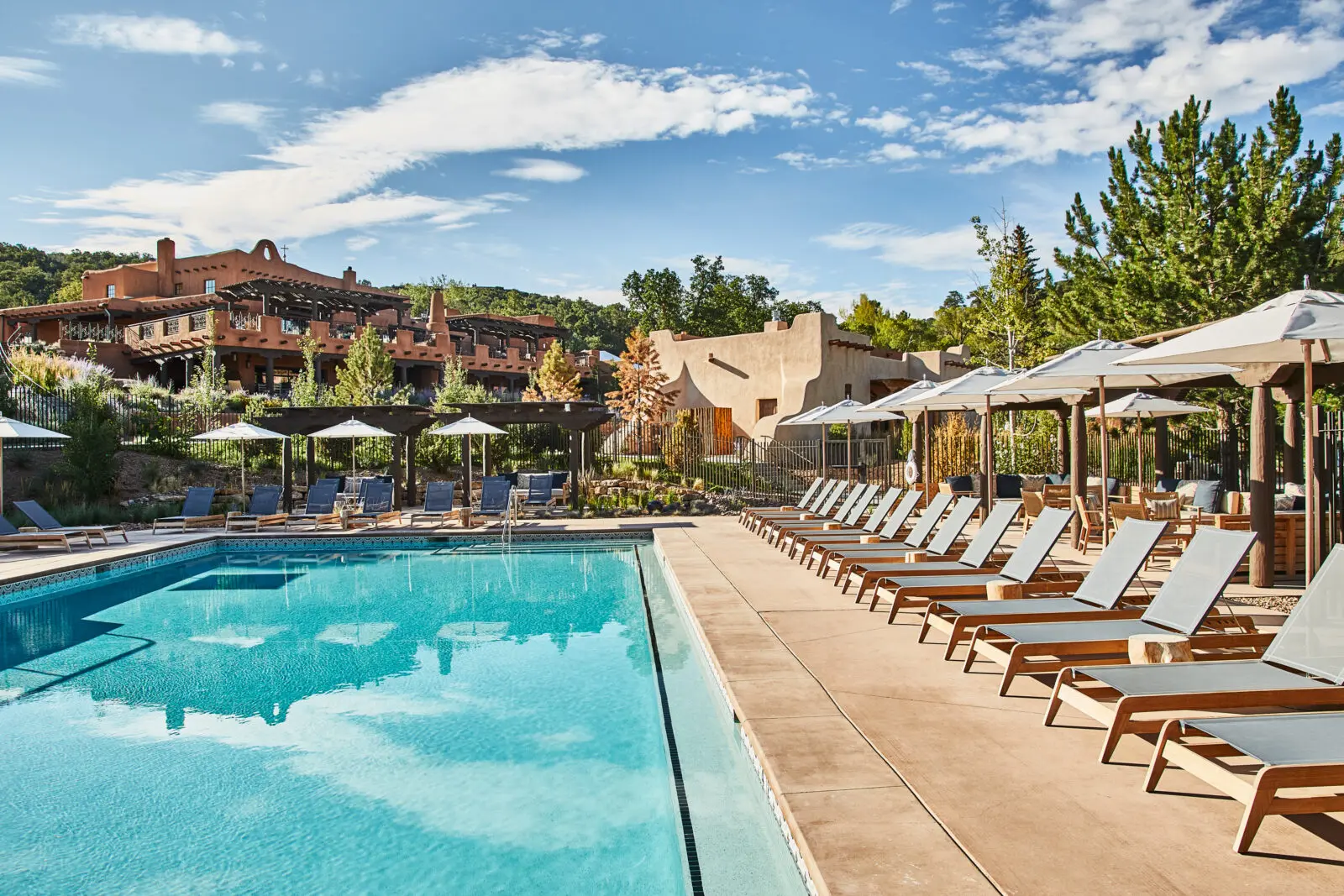 Bishop's Lodge also has a peaceful pool that's a perfect respite from the sun during high afternoon. (Photo by Auberge Collection)