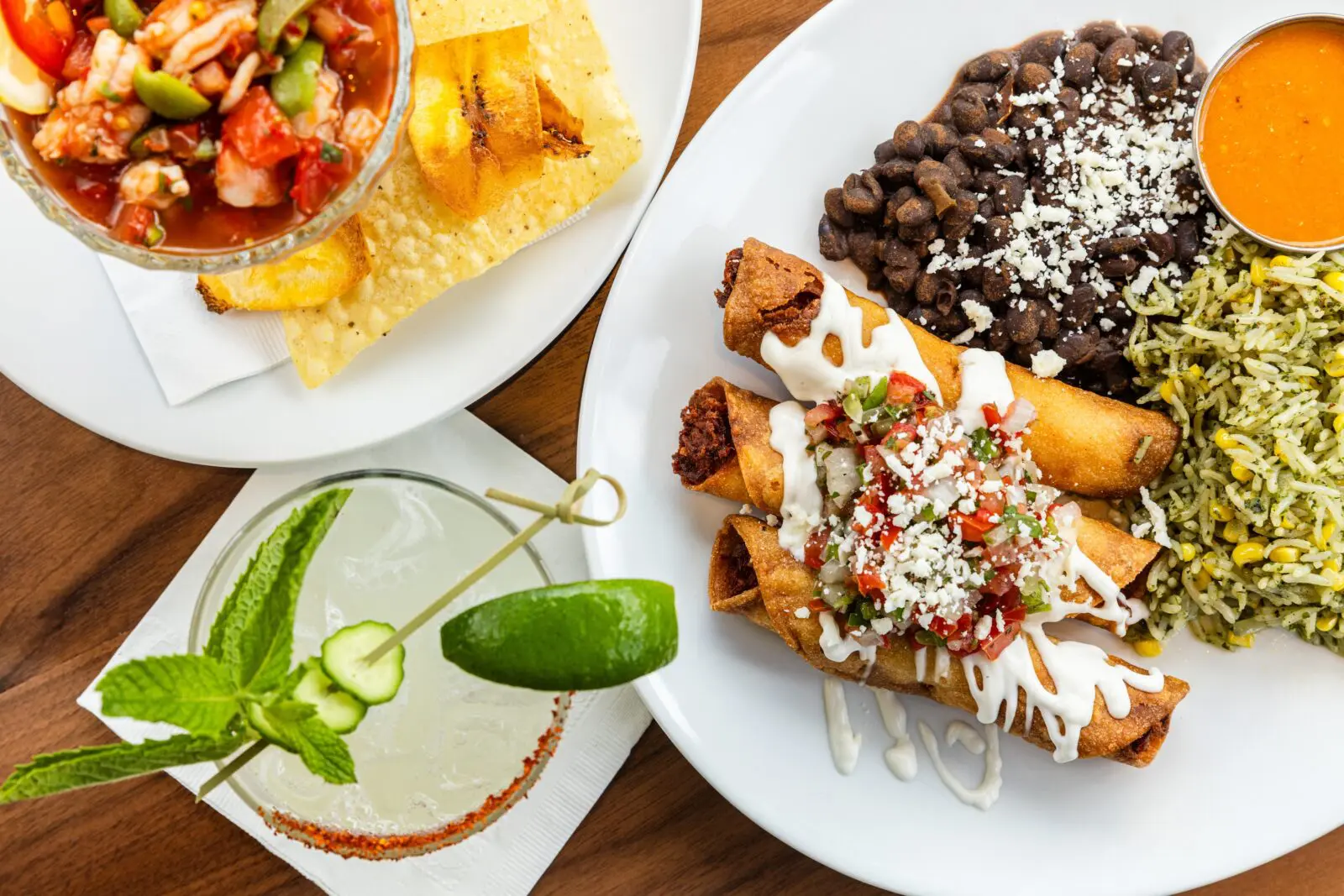 Chicken flautas with black beans and salsa ($22) is a breakfast and brunch favorite and also available on the all-day menu at the new Chroma restaurant in the Montrose. (Photo by Becca Wright)